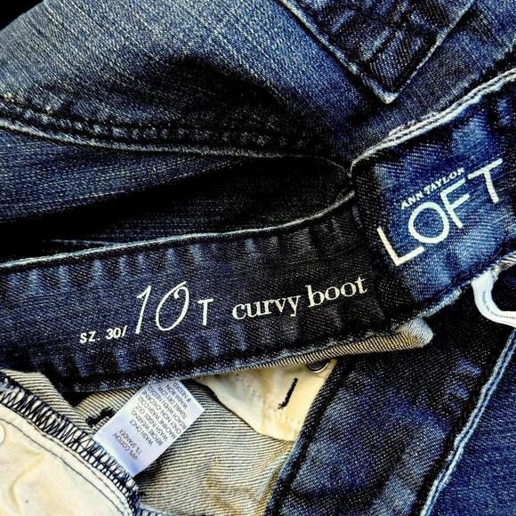 Ann Taylor LOFT Curvy Bootcut Mid Rise Blue Wash Jeans Stretch Size 30/10 Tall - Picture 13 of 13